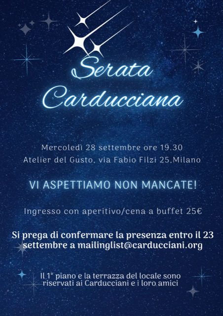 Serata carducciana Mercoledì 28 settembre 2022